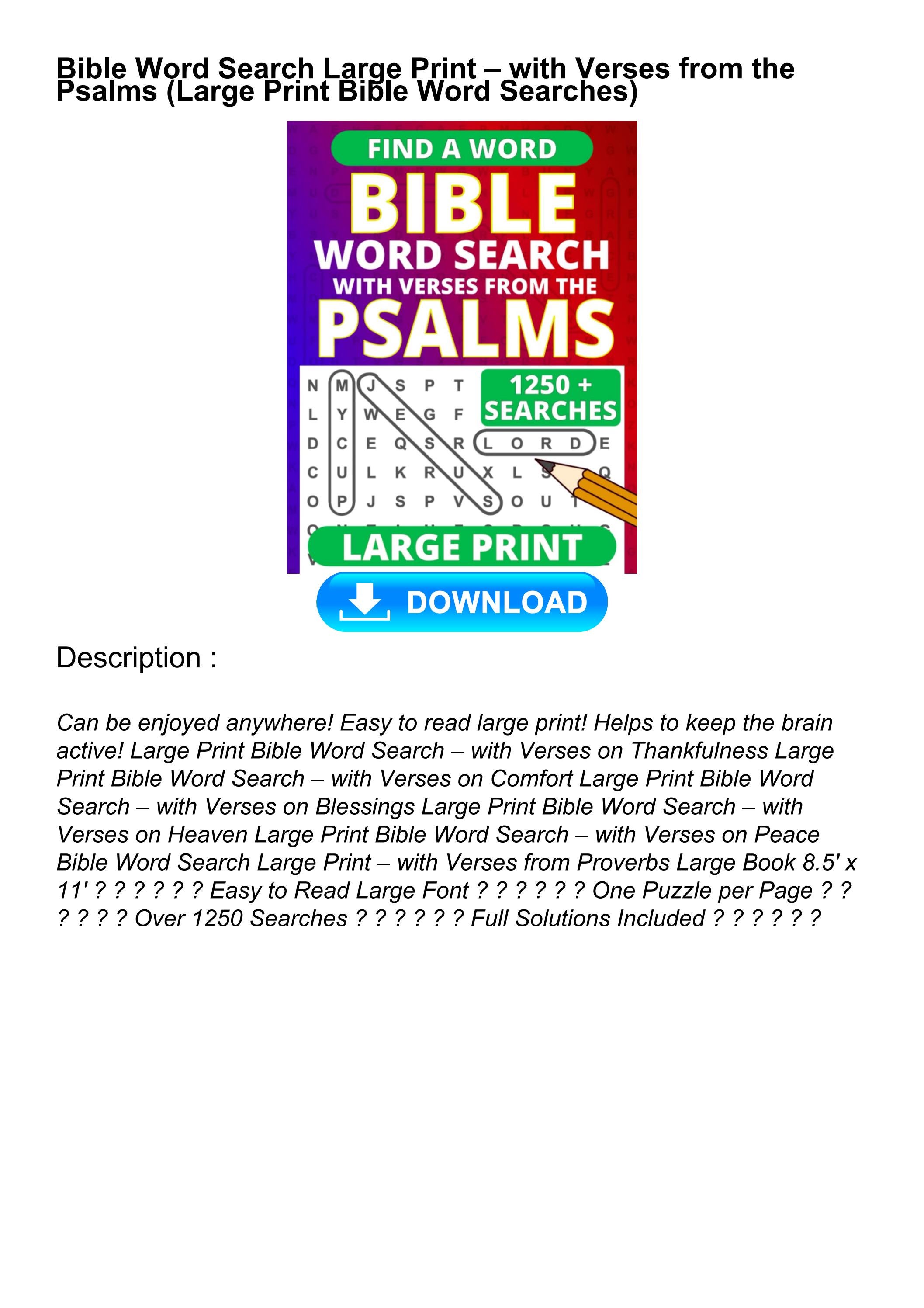 ⚡[DOWNLOAD]⚡PDF Bible Word Search Large Print – with Verses from the ...