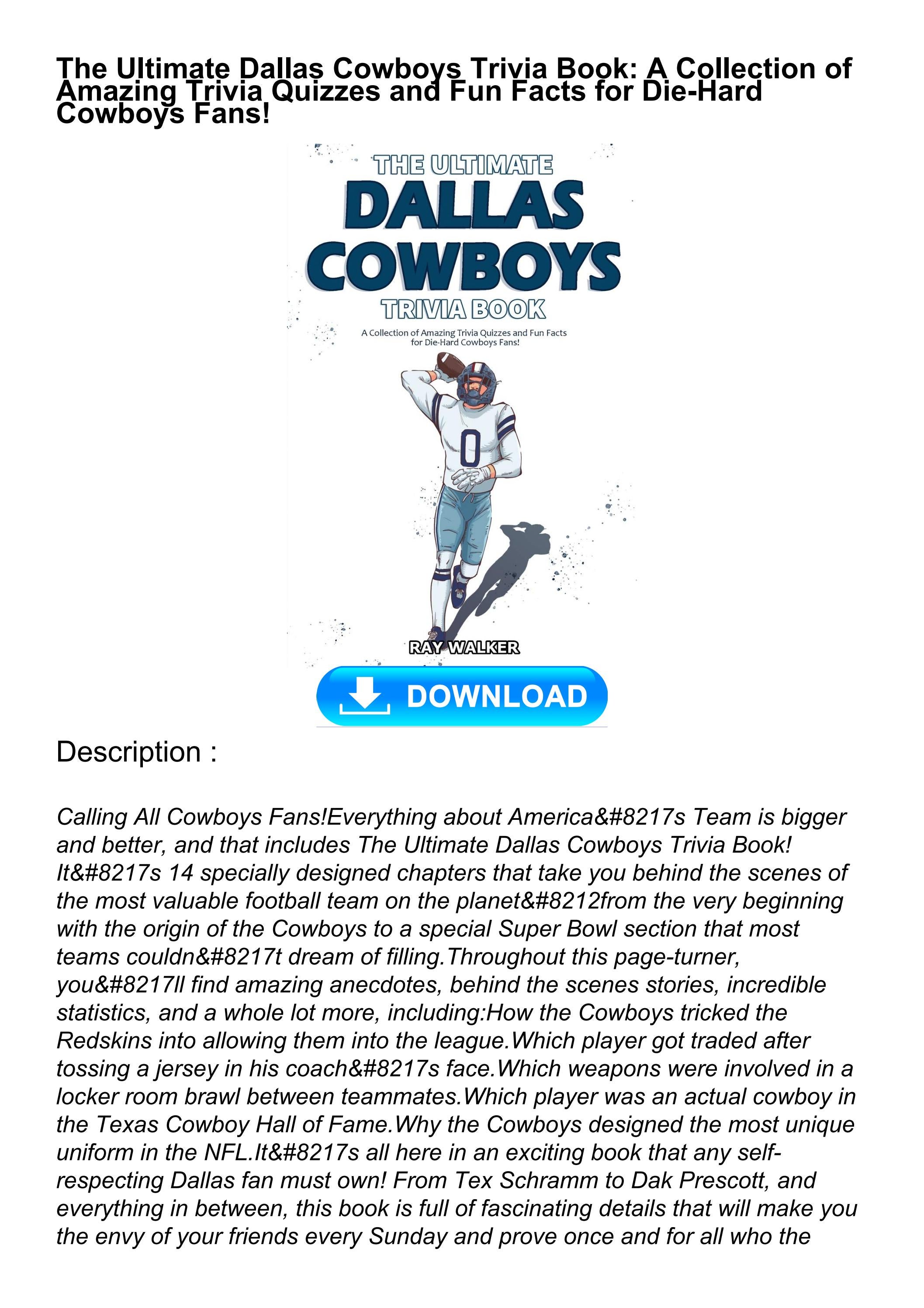 [Read]⚡EBOOK The Ultimate Dallas Cowboys Trivia Book: A Collection of