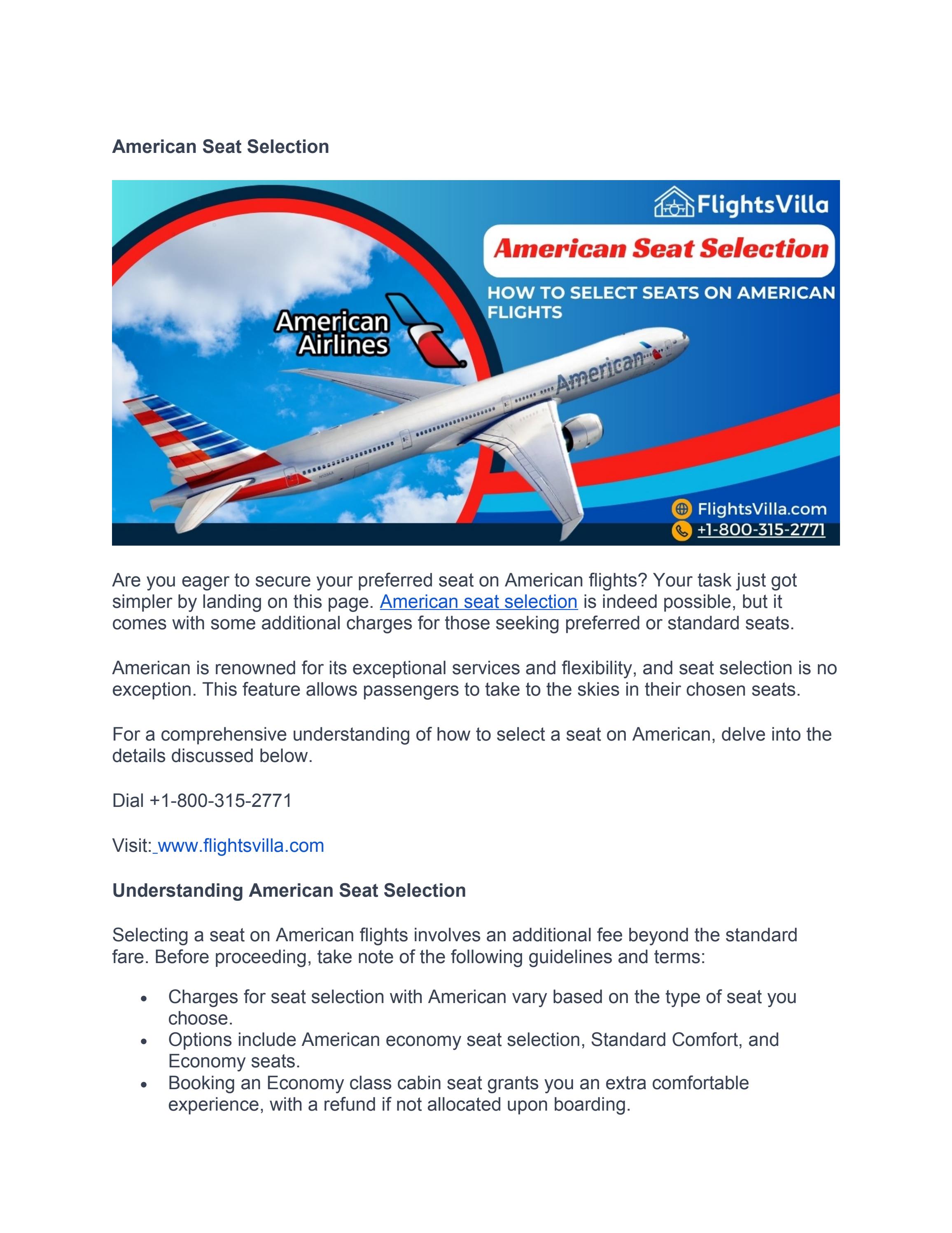 How can I change my seat at American Airlines After Booking by