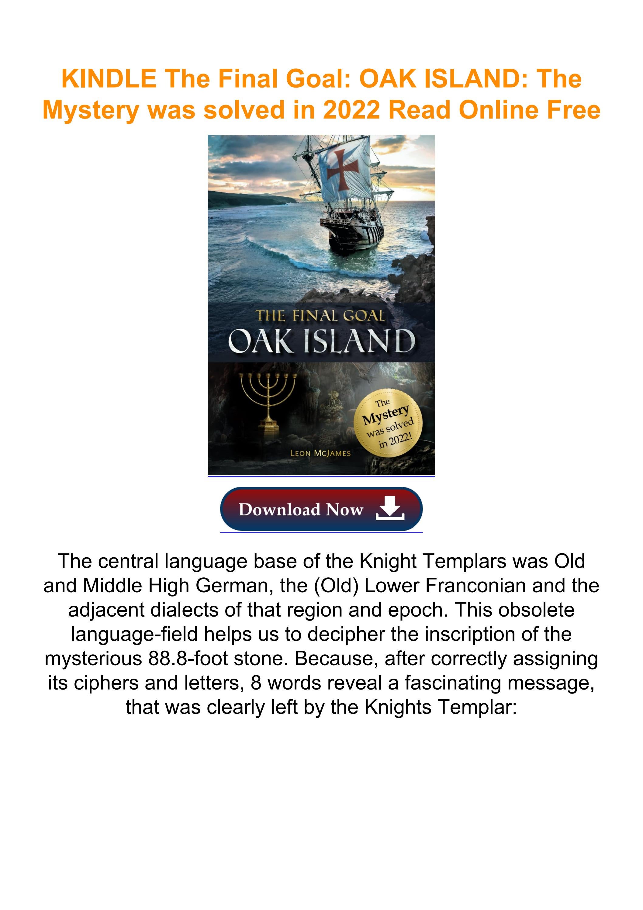 KINDLE The Final Goal: OAK ISLAND: The Mystery was solved in 2022 Read Online  Free by JayneR.Hill - Issuu