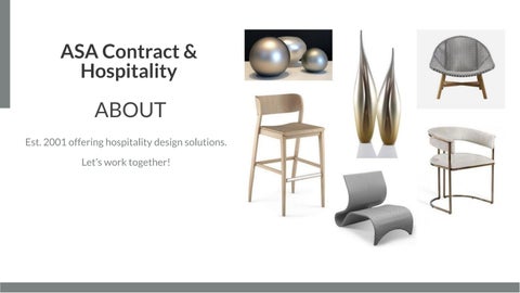 ASA Contract & Hospitality 家具目录 · Introduction 第 2 页