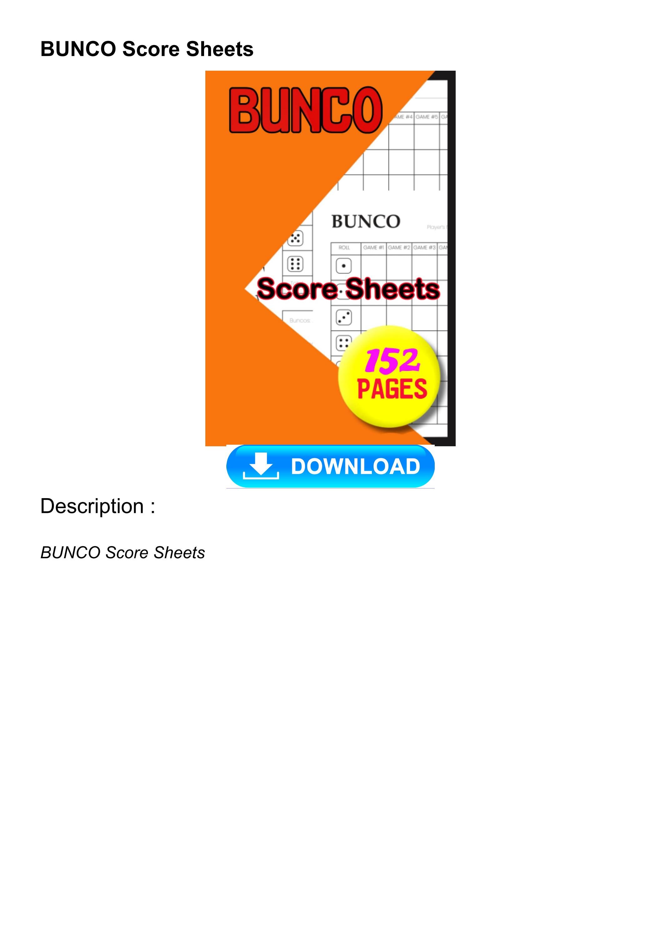  PDF Online BUNCO Score Sheets By Gemmerhathornea Issuu