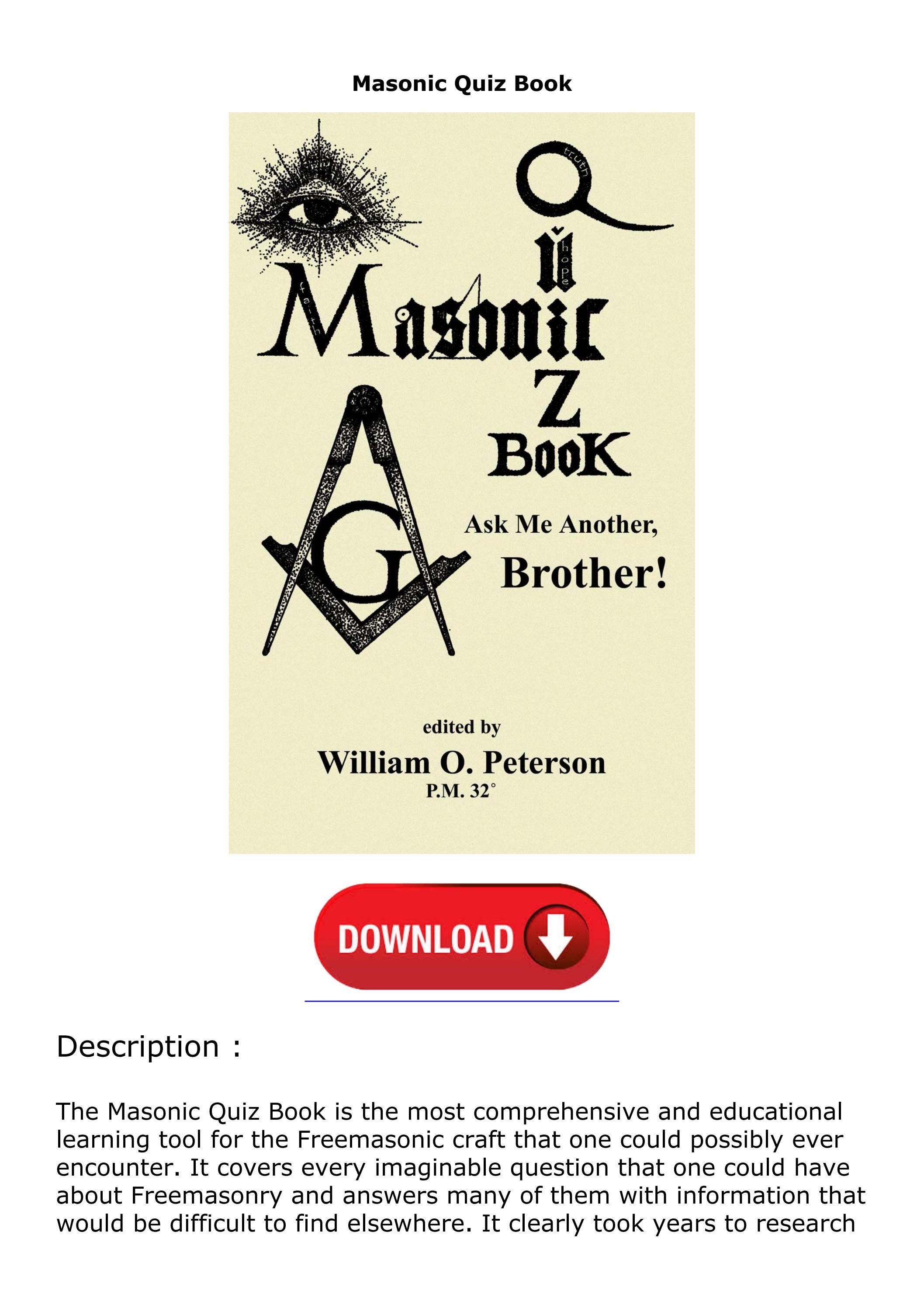 [PDF] READ⚡ Masonic Quiz Book by siennahworthfritz Issuu