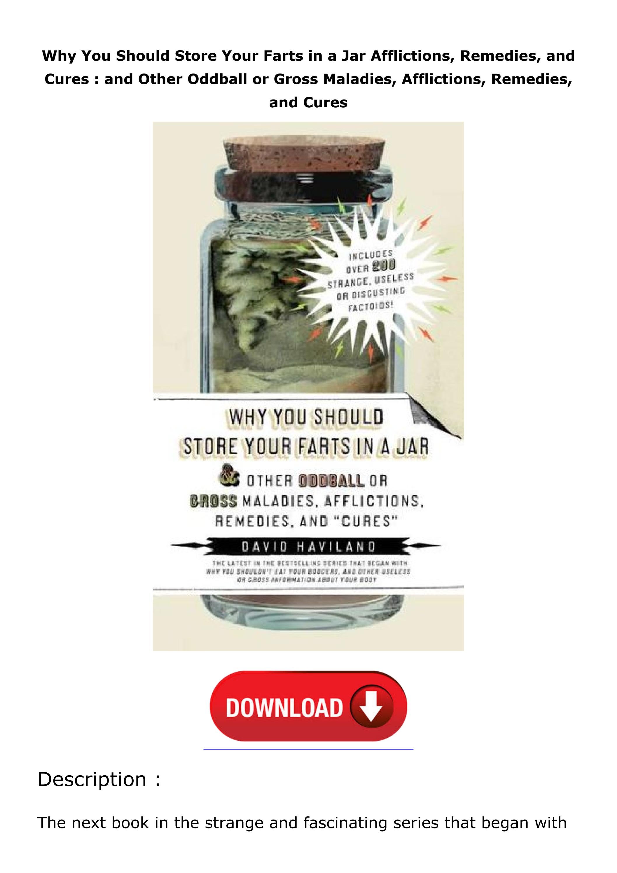 ( ️pdf)full download Why You Should Store Your Farts in a Jar