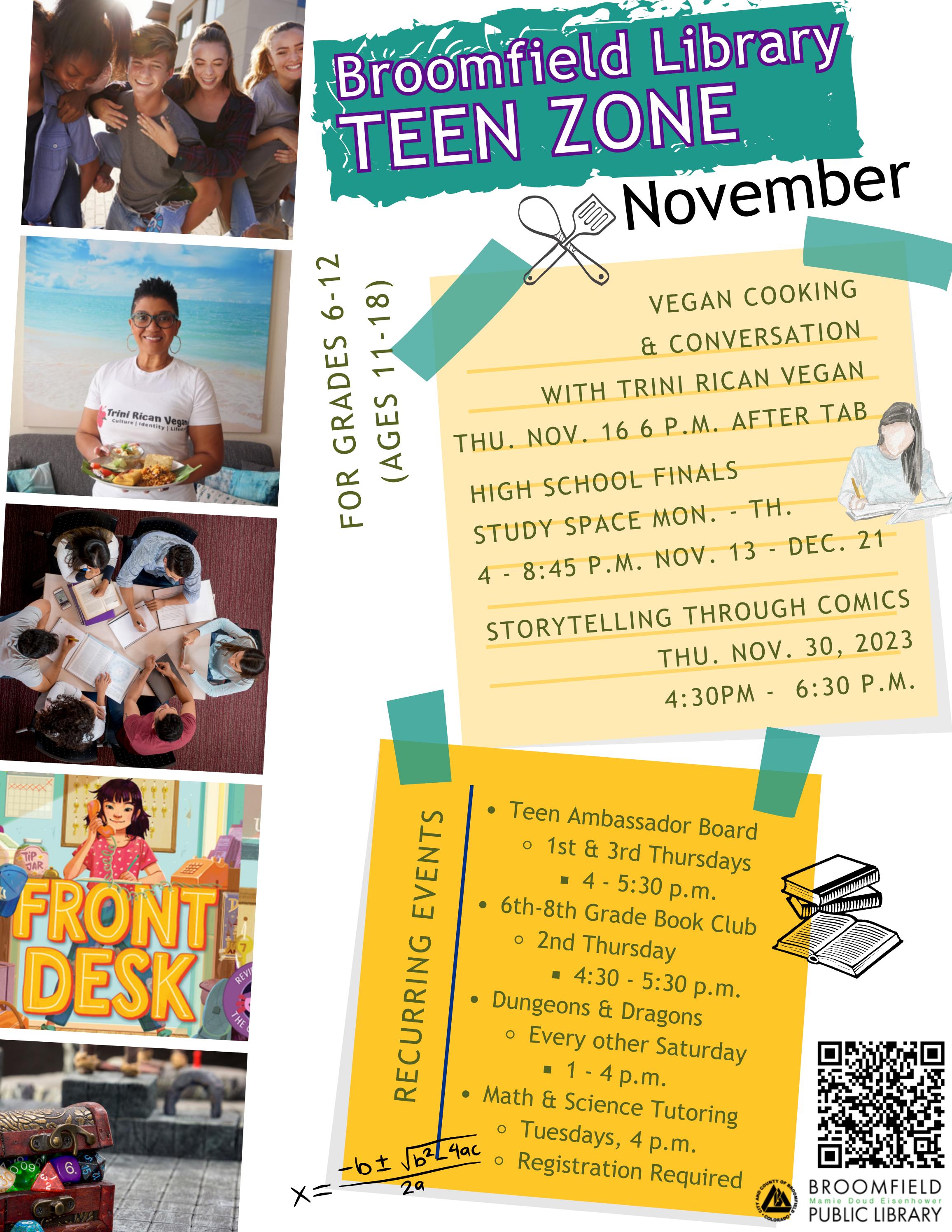 Broomfield Library Teen Newsletter November 2023 by City and County