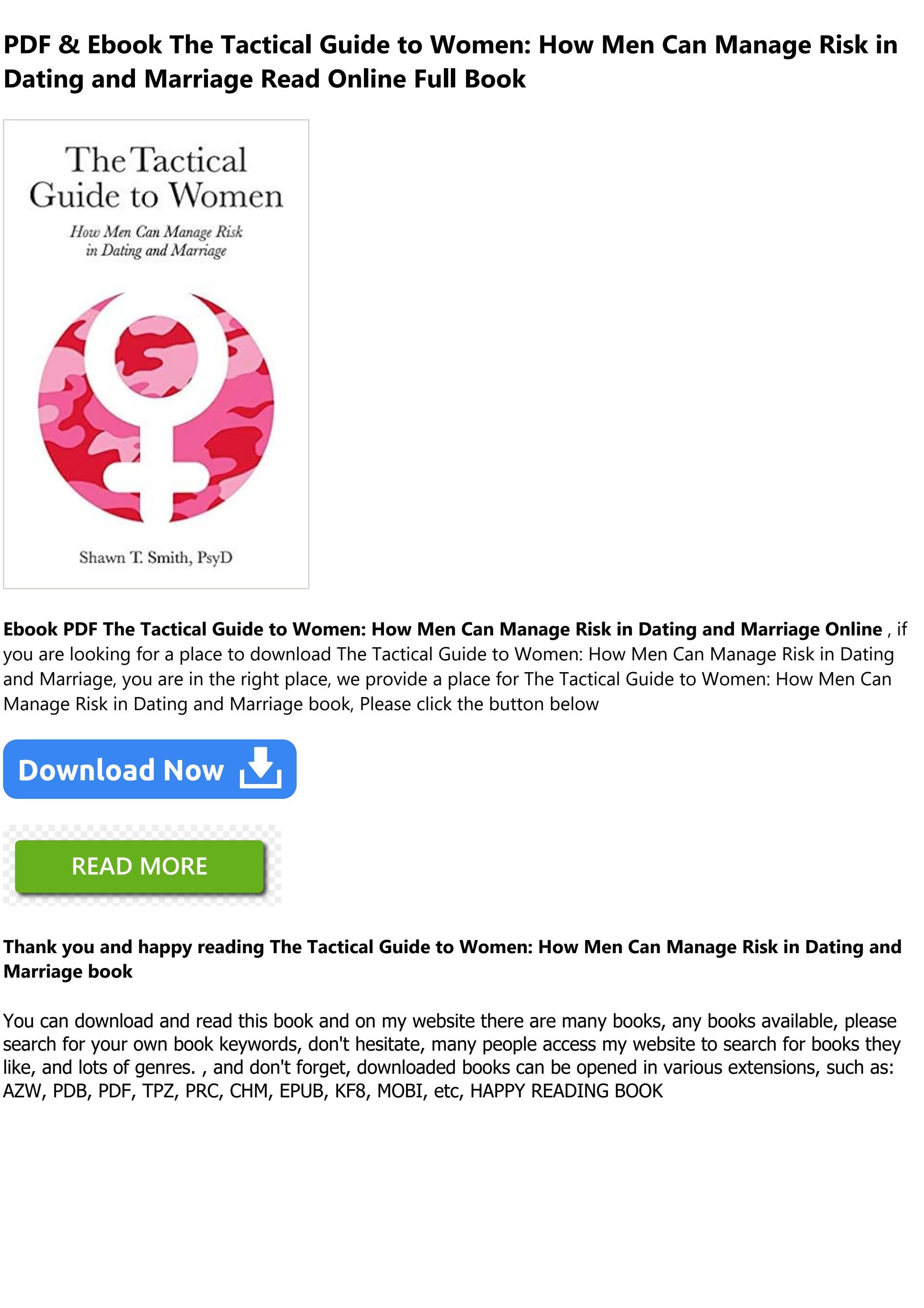 Download [PDF] The Tactical Guide to Women How Men Can Manage Risk in