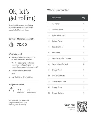 nathanjameshome 家具目录 · Jackson 边几 Instruction Sheet 第 2 页