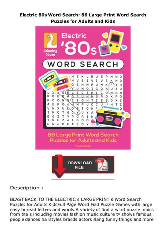 Download⚡ Electric 80s Word Search: 86 Large Print Word Search Puzzles ...