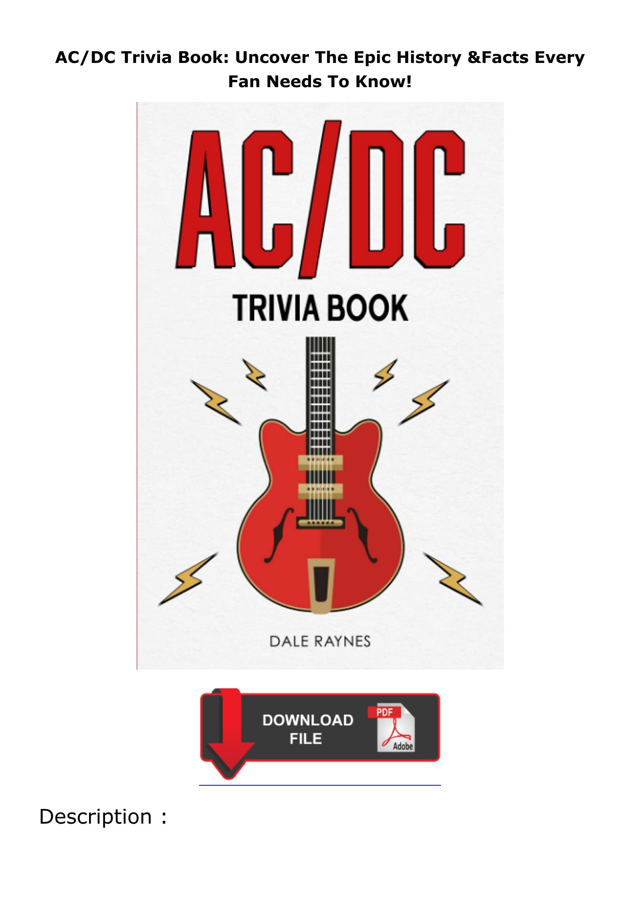 Download⚡(PDF) AC/DC Trivia Book Uncover The Epic History & Facts