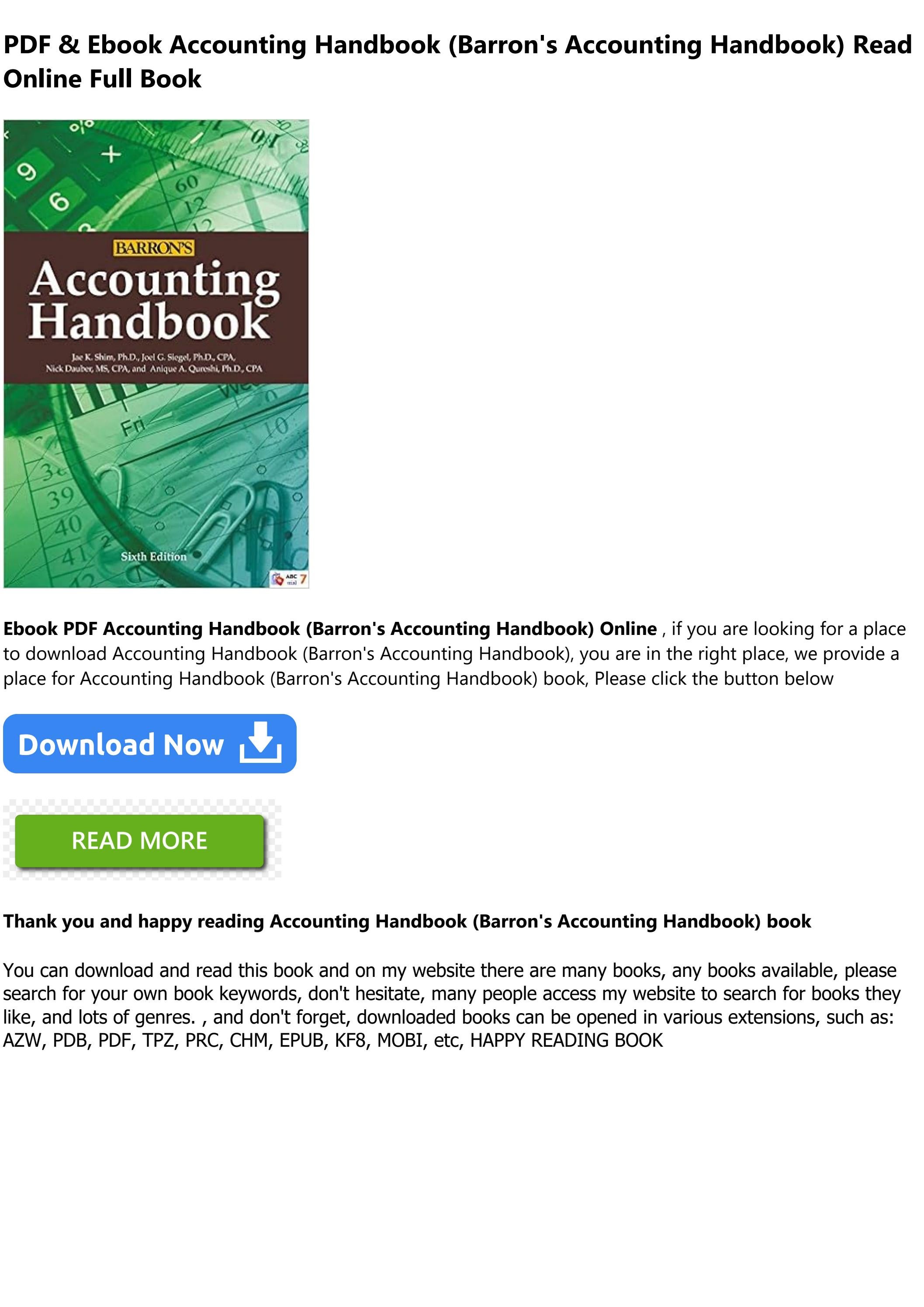 Download [ebook] Accounting Handbook (Barron's Accounting Handbook