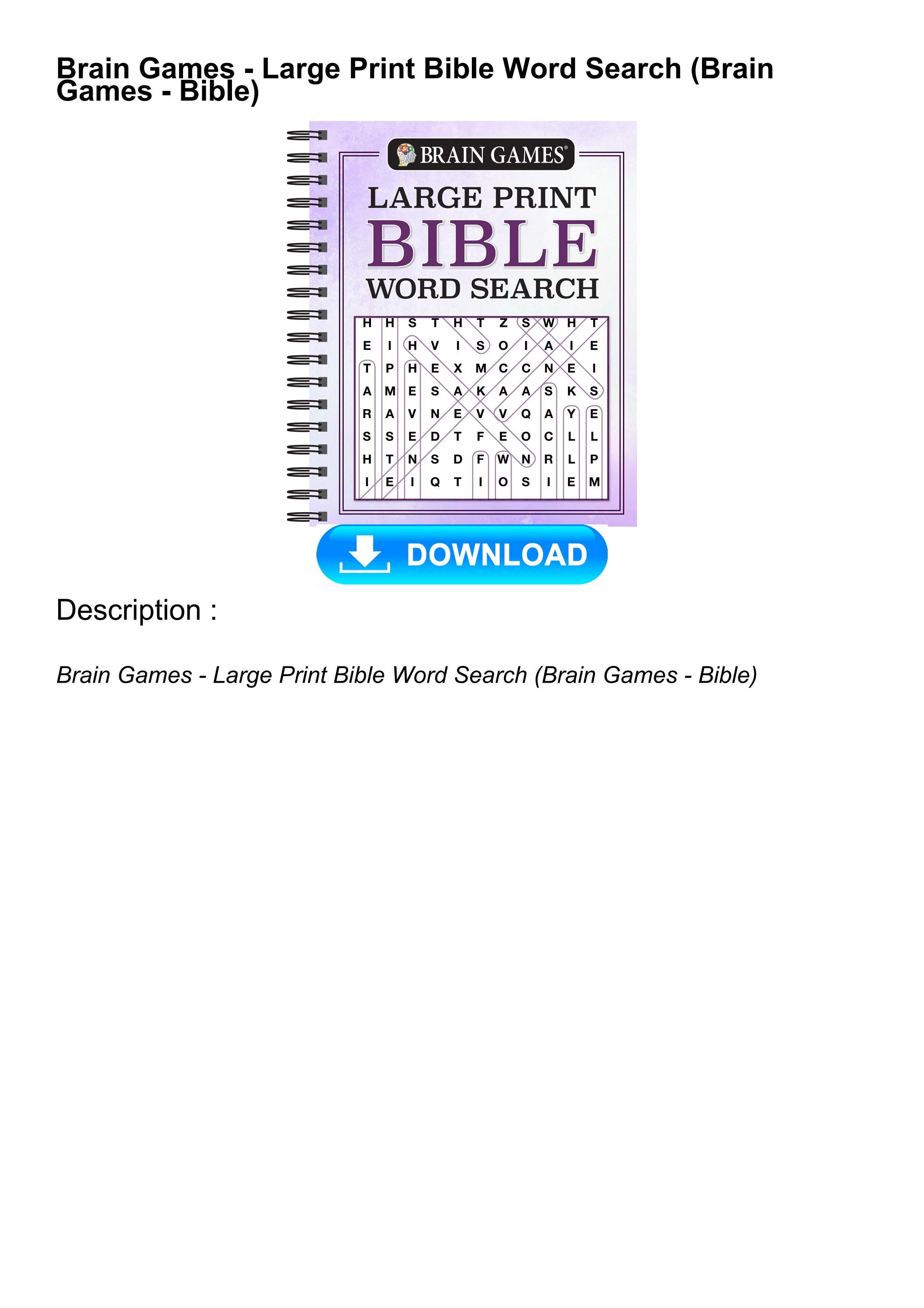 ⚡[DOWNLOAD]⚡PDF Brain Games - Large Print Bible Word Search (Brain ...