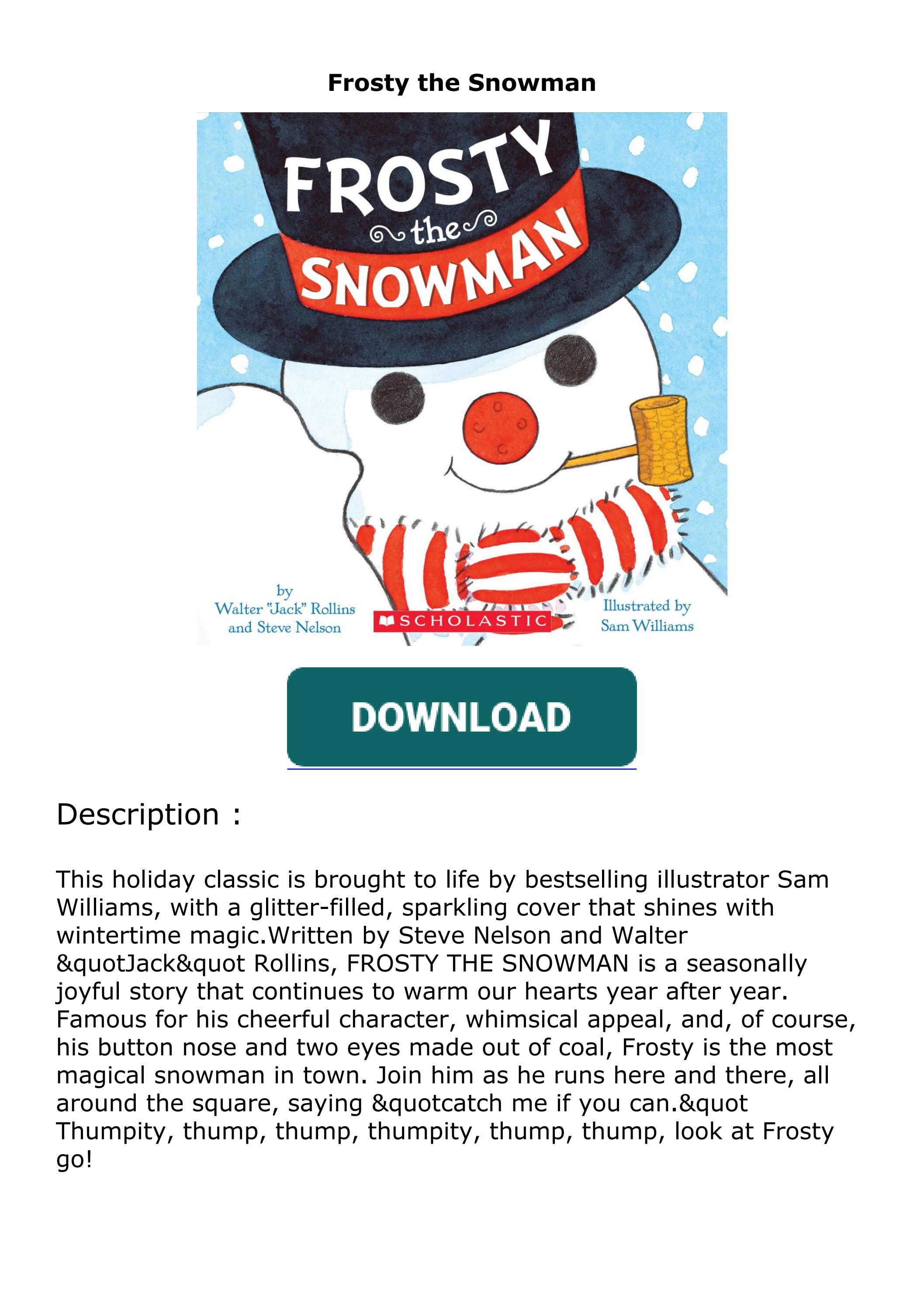 PDF ???Download ??? Frosty the Snowman by ednawebera - Issuu
