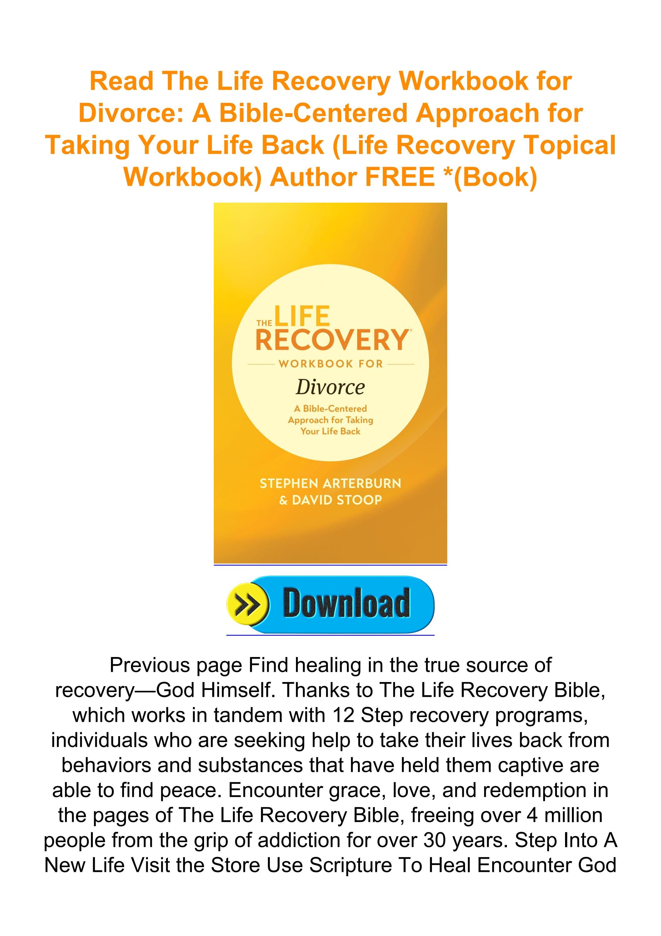 Read The Life Recovery Workbook for Divorce: A Bible-Centered Approach ...