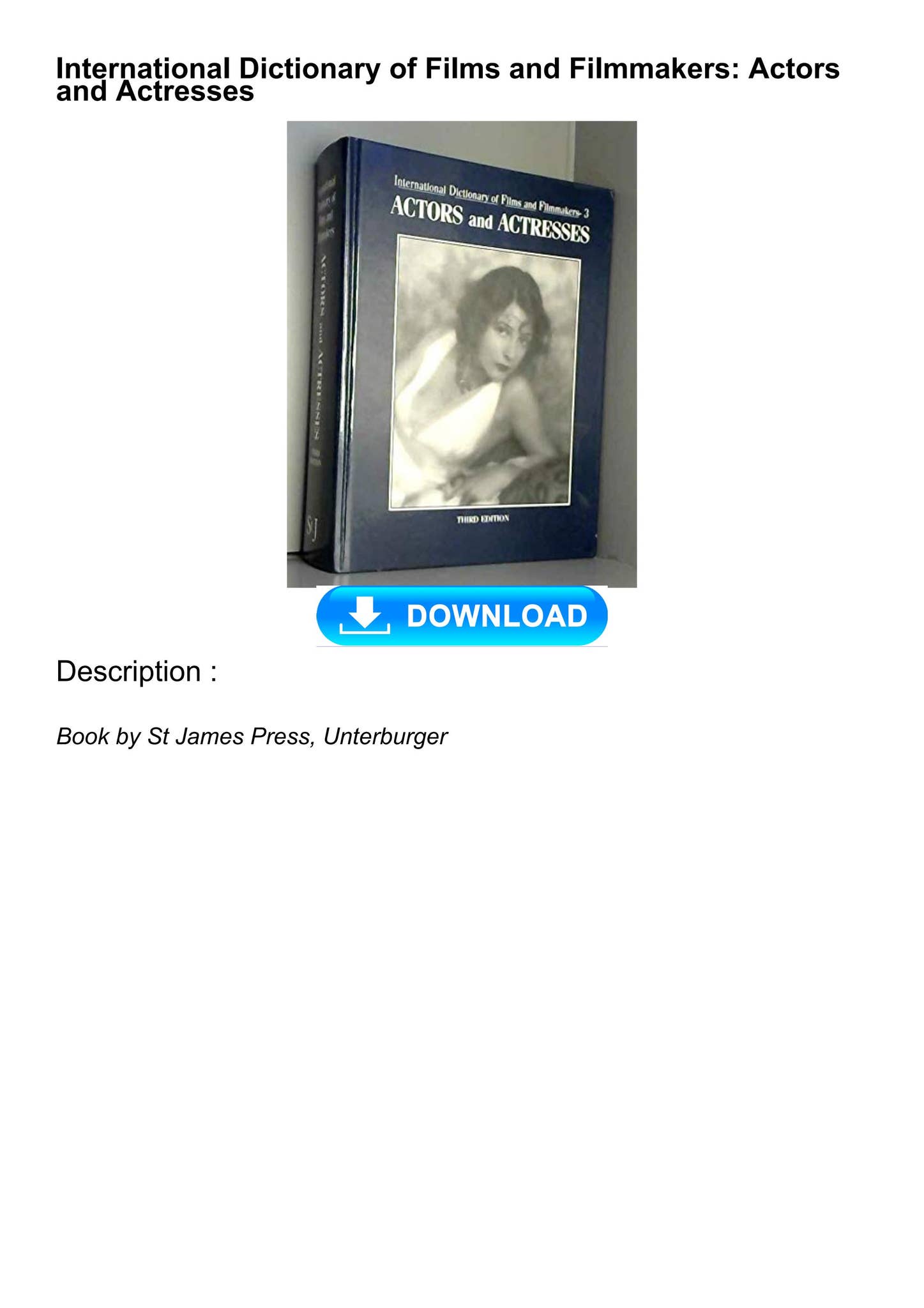 ⚡[DOWNLOAD]⚡PDF International Dictionary of Films and Filmmakers ...