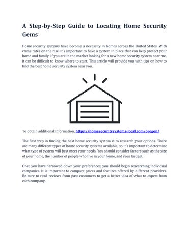 A Step-by-Step Guide to Locating Home Security Gems by neculaijulianna
