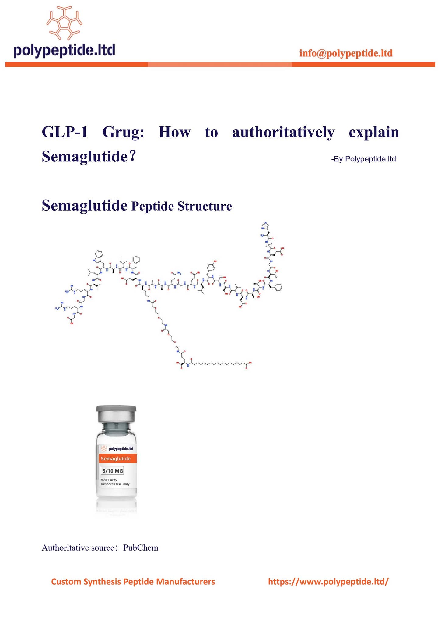 semaglutide pubchem GLP-1 Grug: How to authoritatively explain Semaglutide？ by  Peptide.ltd(Customized Peptide)
