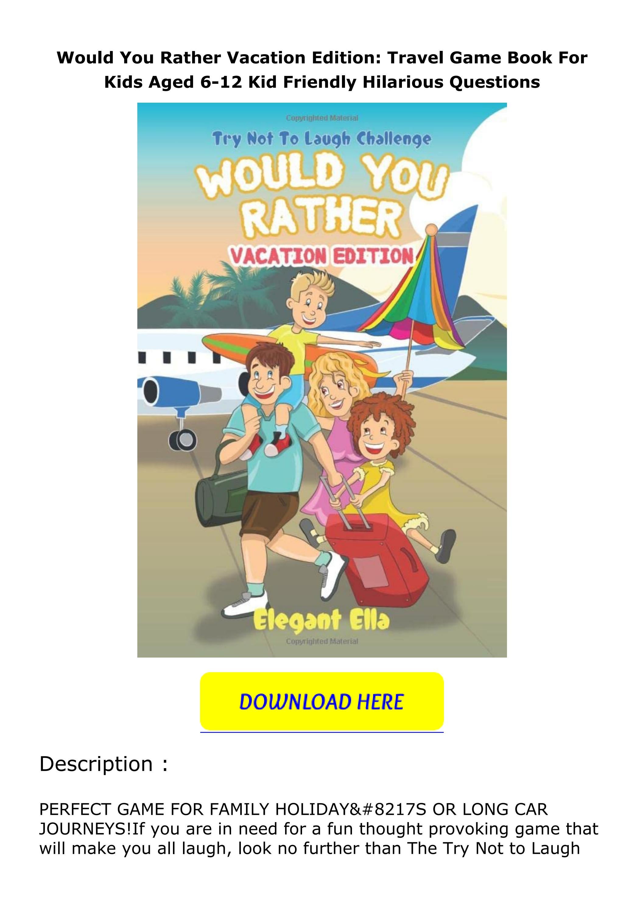 book ️[READ] ️ Would You Rather Vacation Edition Travel Game Book For
