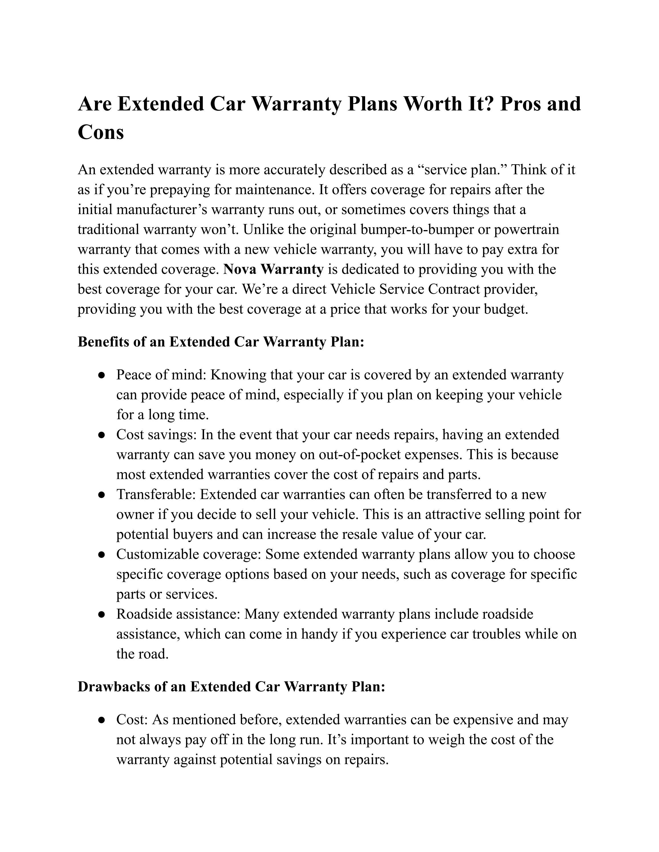 Are Extended Car Warranty Plans Worth It? Pros and Cons by brownkristen330 Issuu