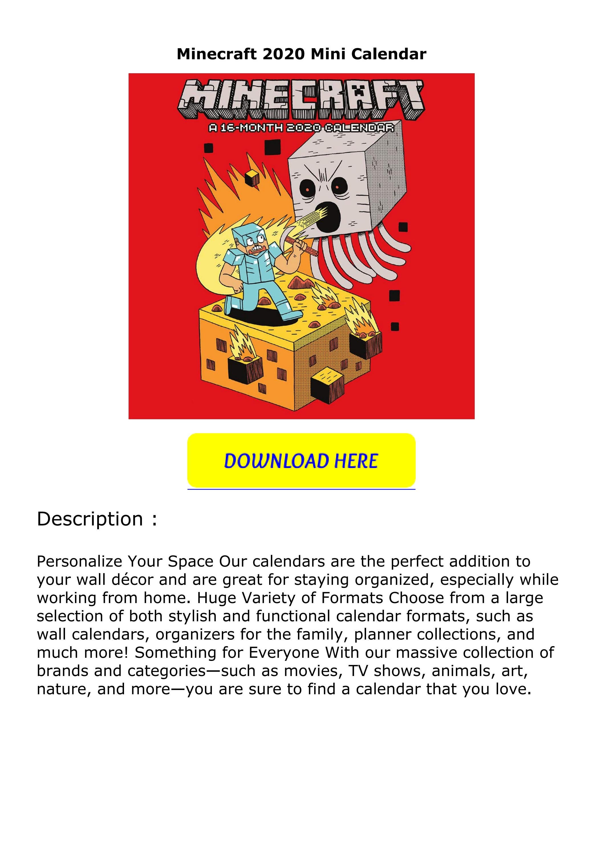 book-read-minecraft-2020-mini-calendar-by-jaylynmarquez-issuu