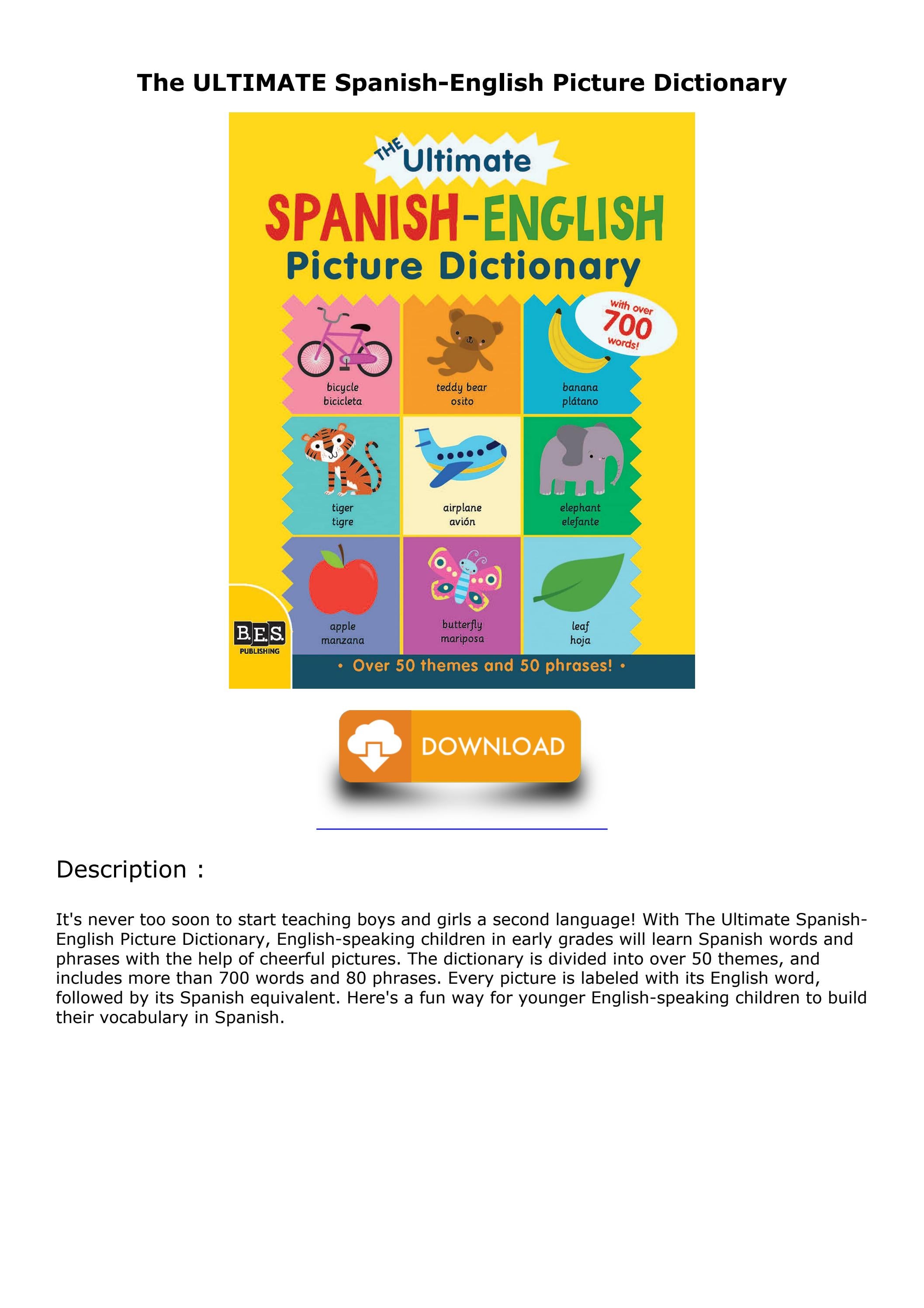 DOWNLOAD/PDF The ULTIMATE SpanishEnglish Picture Dictionary kindle by raynavarroase Issuu