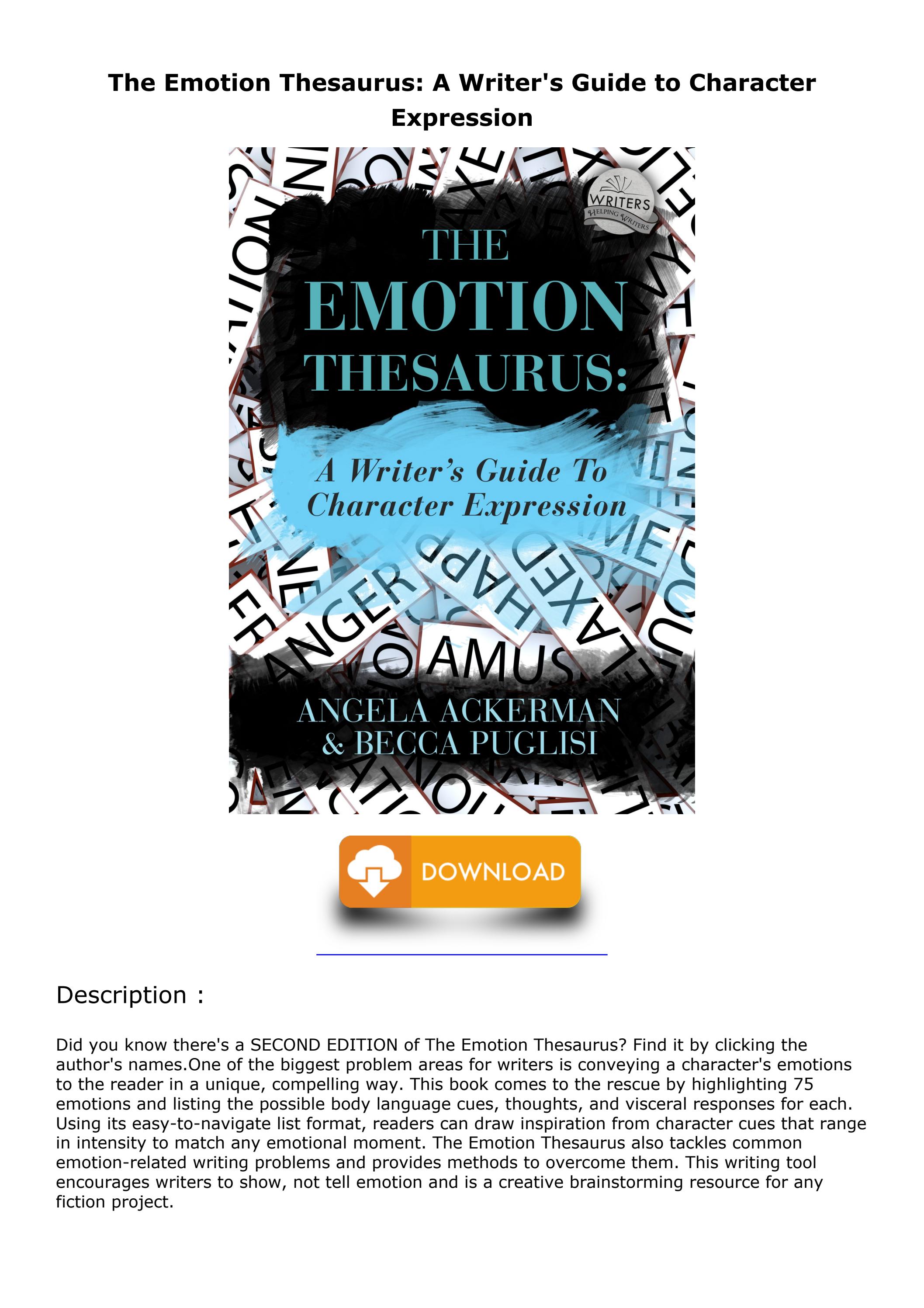 [PDF]⭐ DOWNLOAD EBOOK The Emotion Thesaurus A Writer's Guide to Char