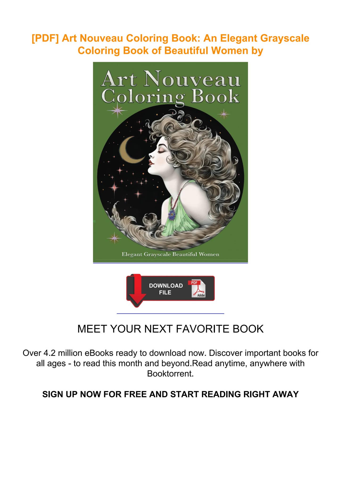 [PDF] Art Nouveau Coloring Book: An Elegant Grayscale Coloring Book of ...