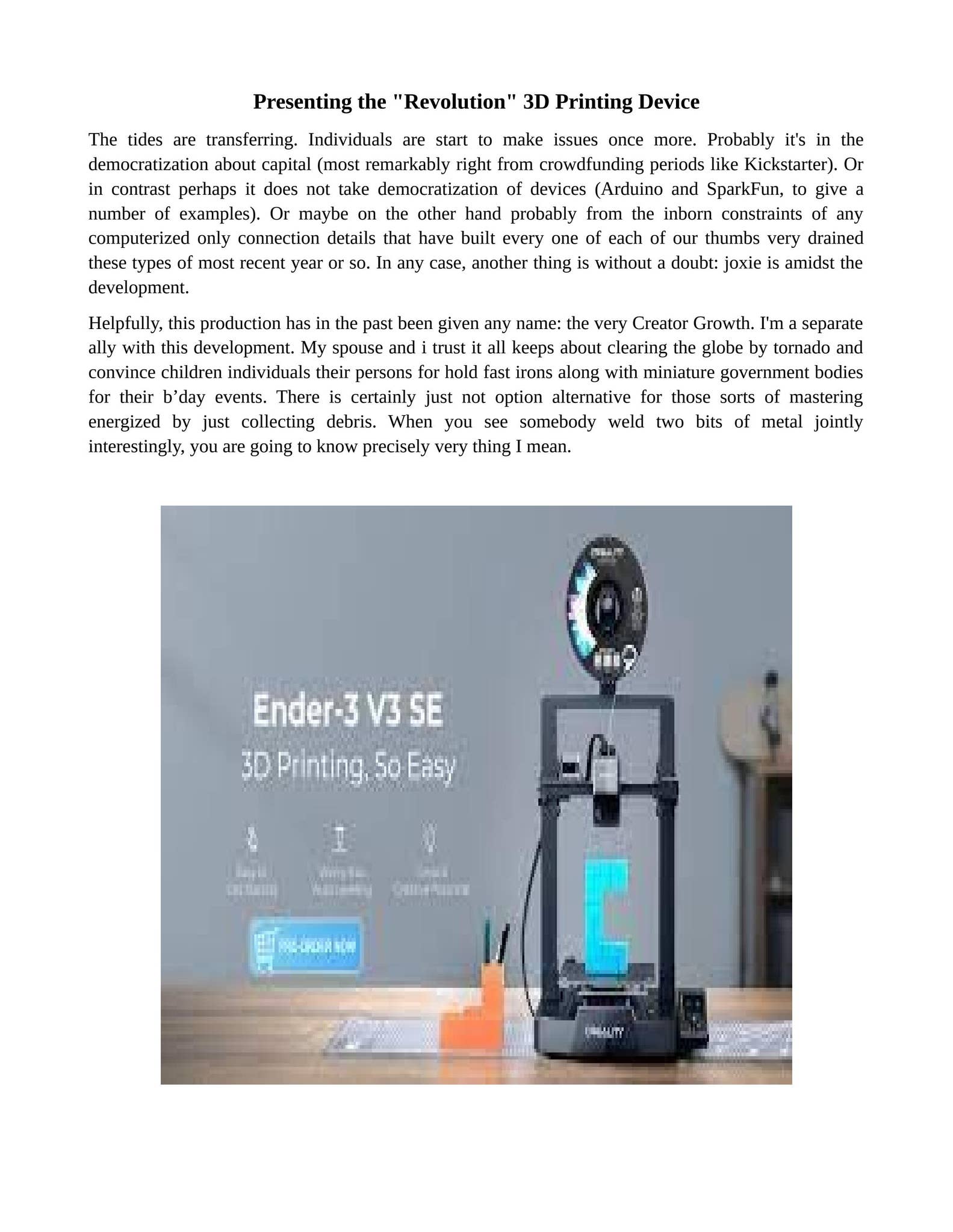 Presenting the Revolution 3D Printing Device by janetreevez - Issuu