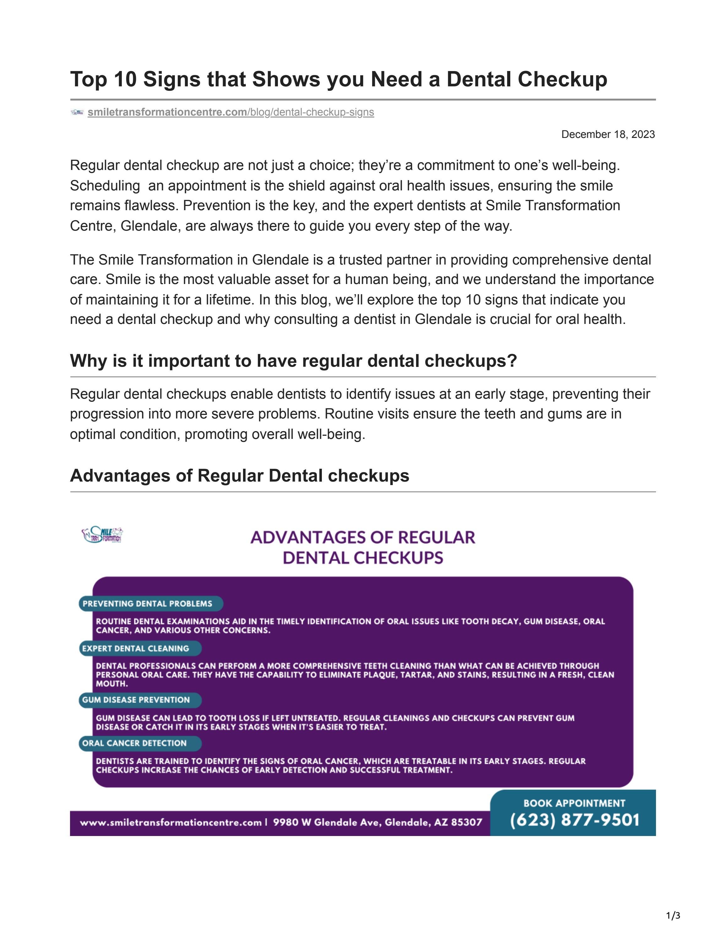 Top 10 signs that shows you need a dental checkup by Smile