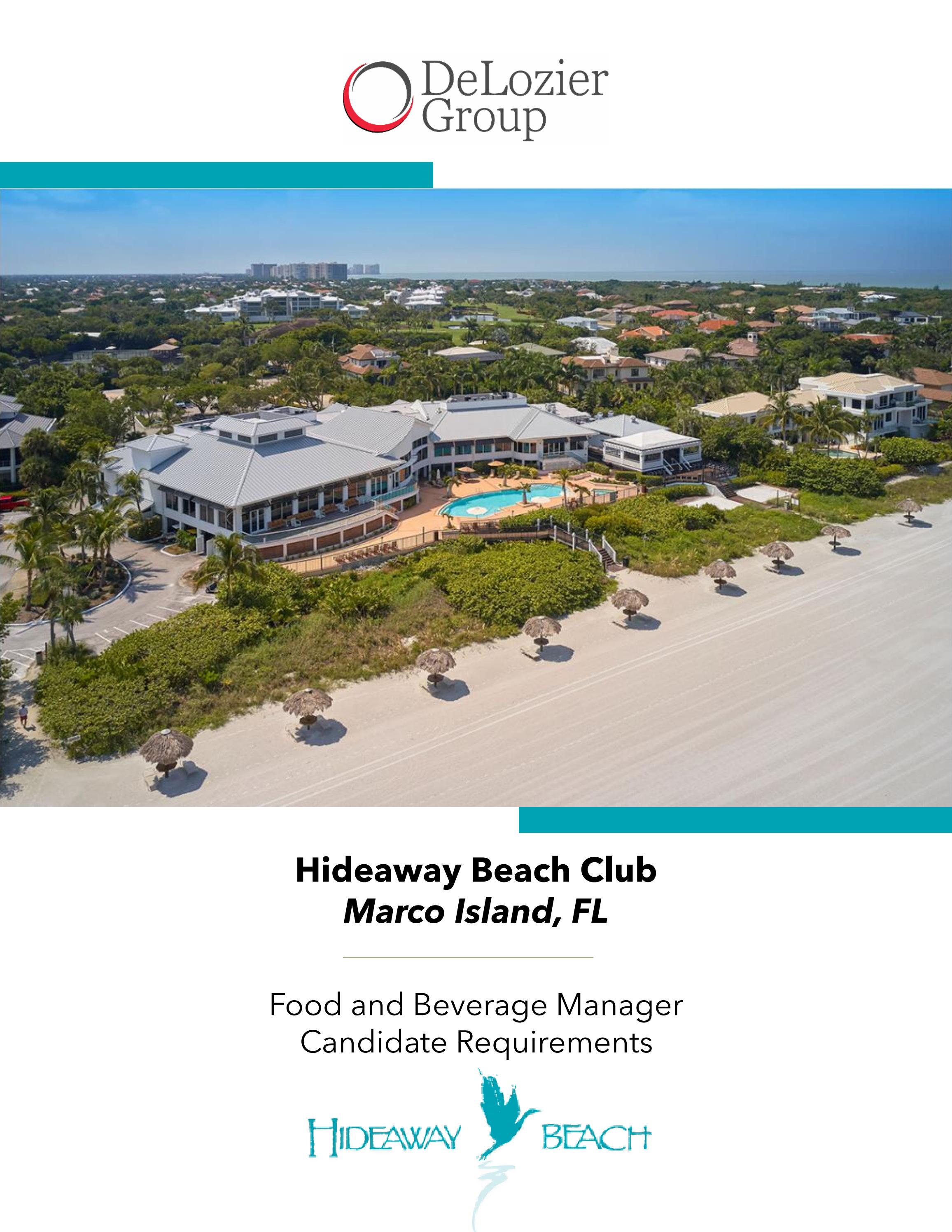 Hideaway Beach ClubF&B Manager by Issuu