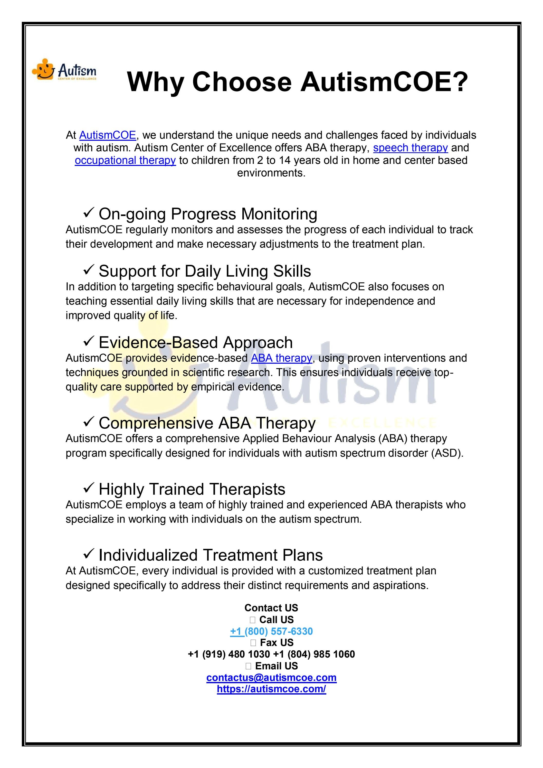 Autism Center of Excellence - Best ABA Therapy for Autism by Autism ...