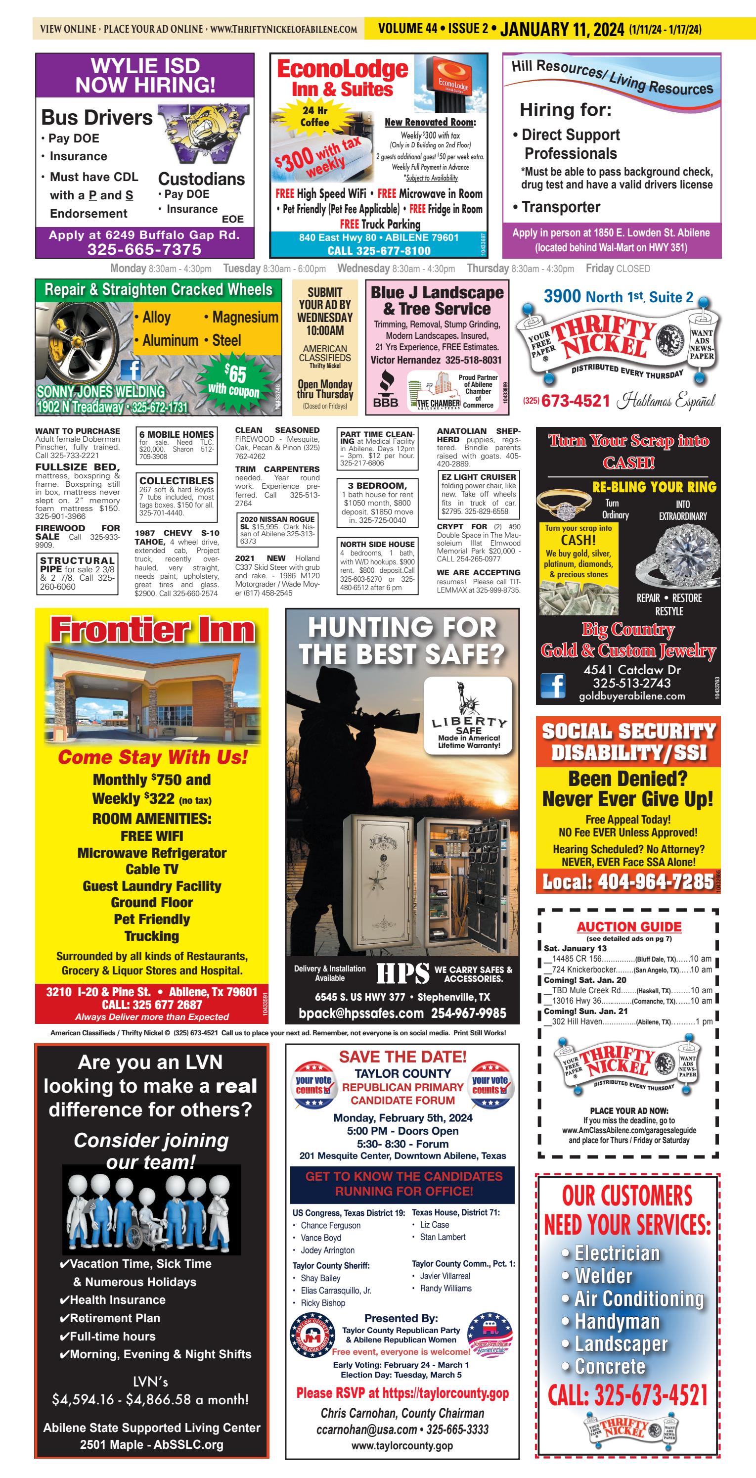 Abilene American Classifieds (011124) Thrifty Nickel by Thrifty