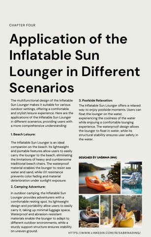 RCYOU 家具目录 · A White Paper on Inflatable Sun Lounger 第 9 页