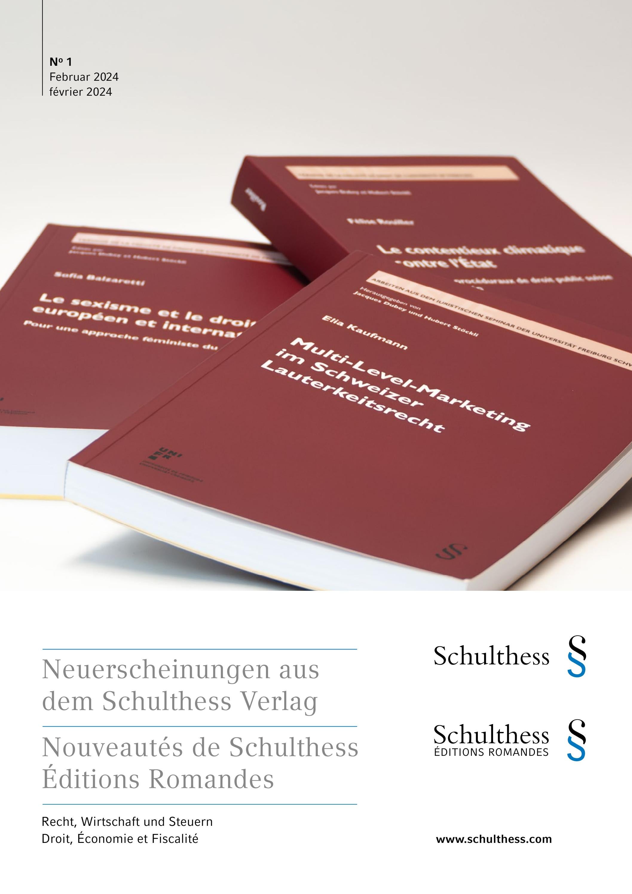 Neuerscheinungen 1/2024 by Schulthess Juristische Medien AG - Issuu