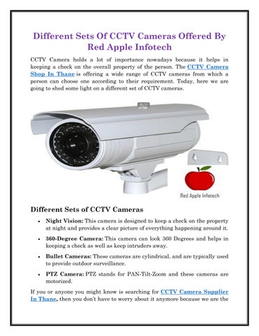 CCTV Camera Shop in Thane by Red Apple Infotech - Issuu