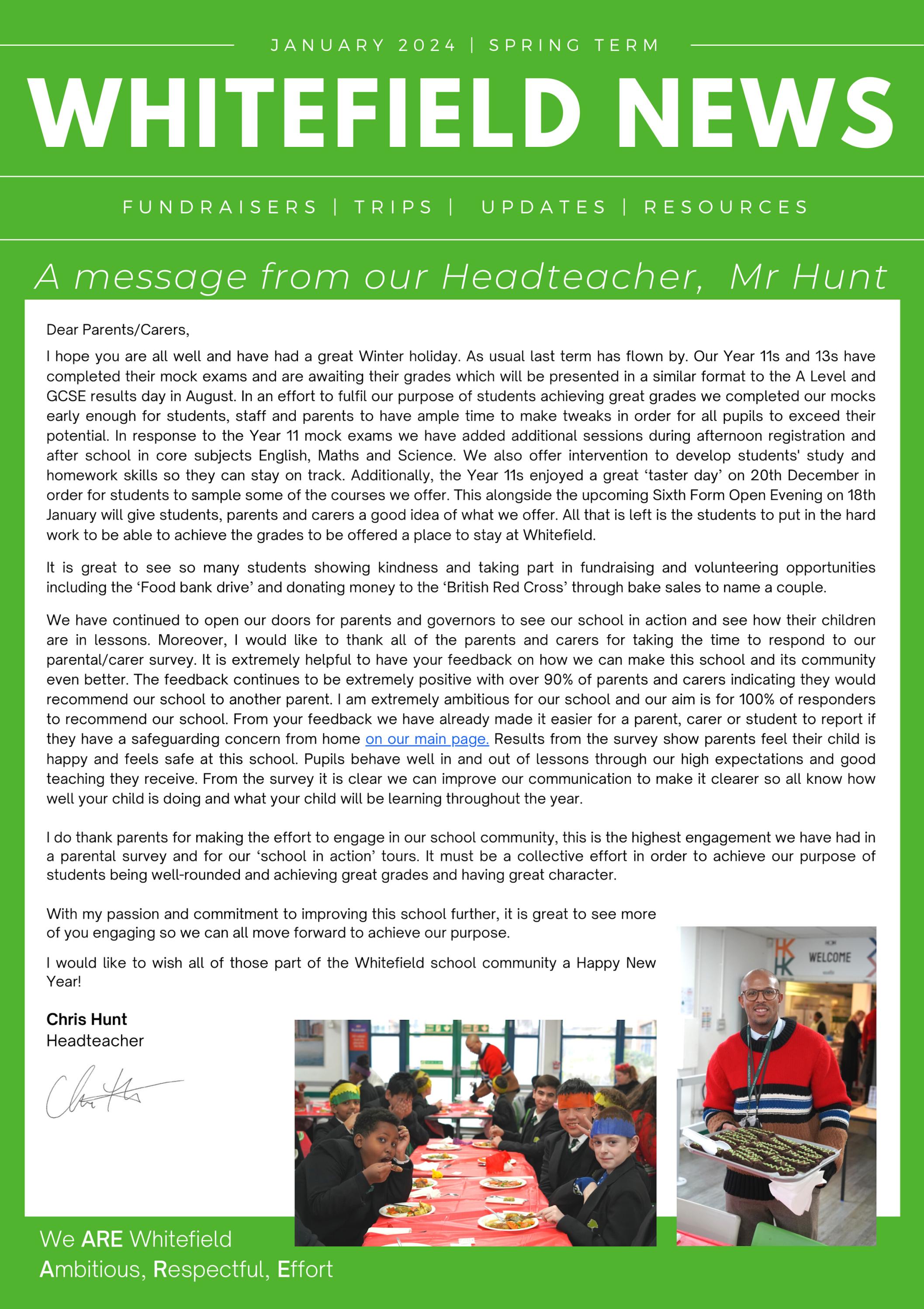 Newsletter 2024 Spring by Whitefield School Issuu