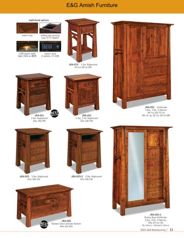 E & G Amish Furniture 家具目录 · 2023 J&R Woodworking 第 11 页