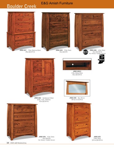 E & G Amish Furniture 家具目录 · 2023 J&R Woodworking 第 18 页
