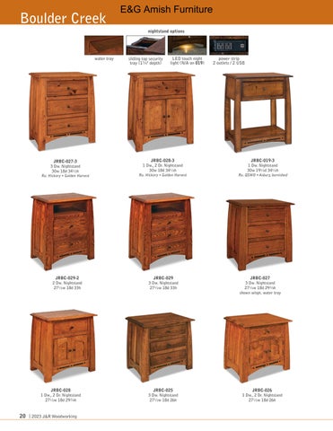 E & G Amish Furniture 家具目录 · 2023 J&R Woodworking 第 20 页