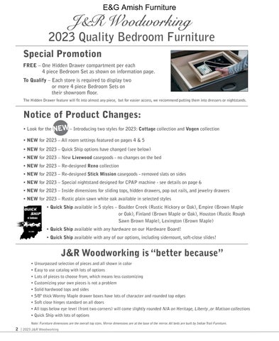 E & G Amish Furniture 家具目录 · 2023 J&R Woodworking 第 2 页