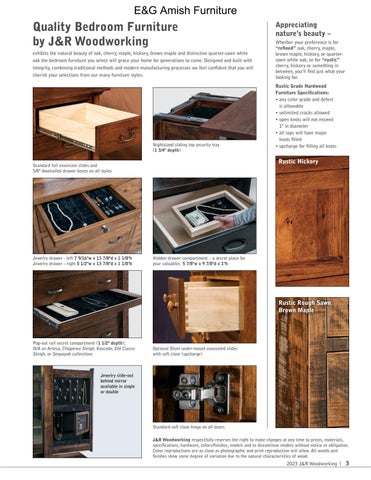 E & G Amish Furniture 家具目录 · 2023 J&R Woodworking 第 3 页
