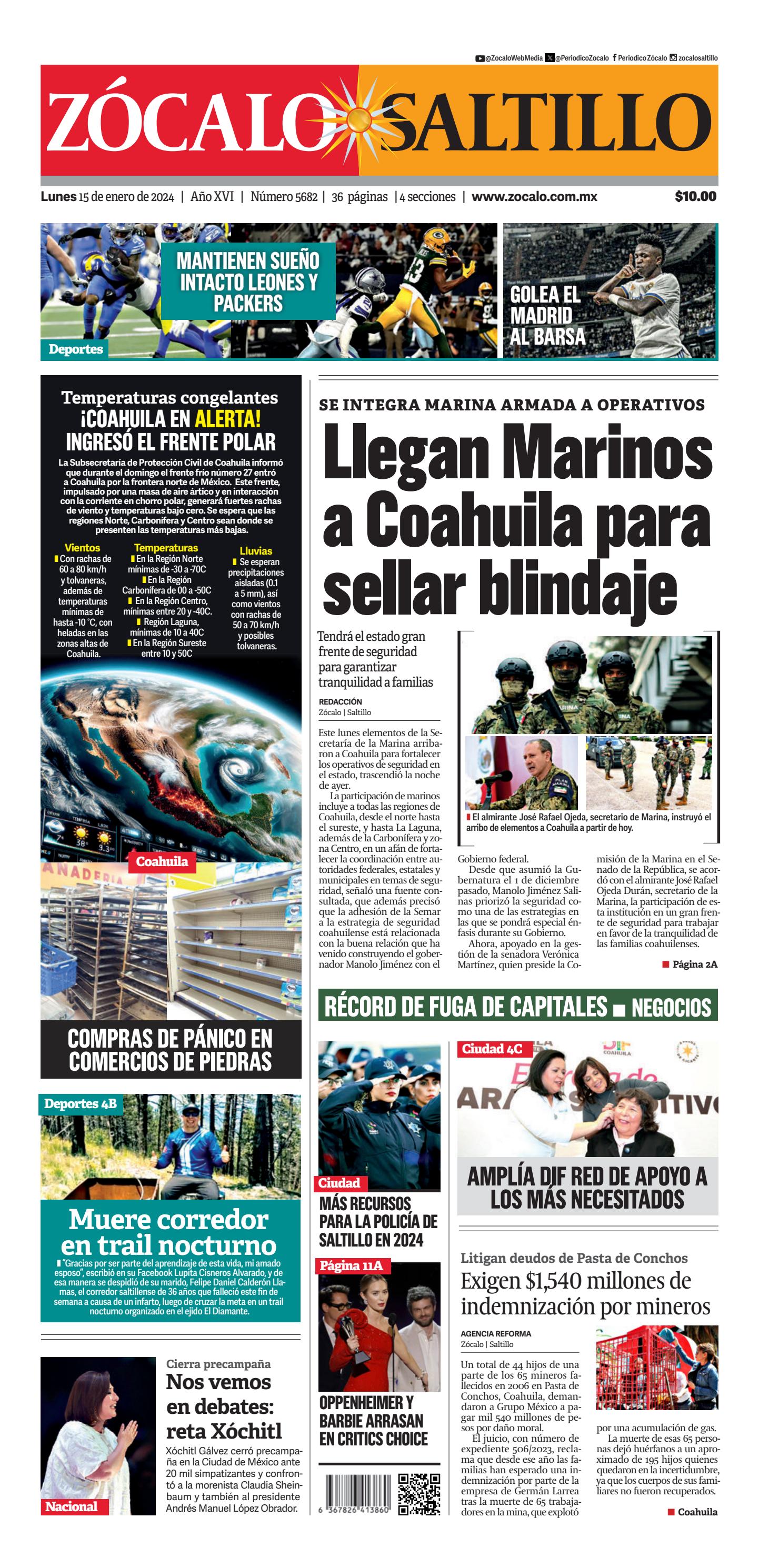 Saltillo 15 de enero de 2024 by Grupo Zócalo Issuu