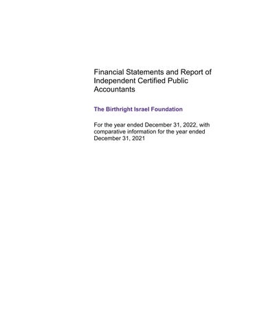 2022 Audited Financial Statements cover