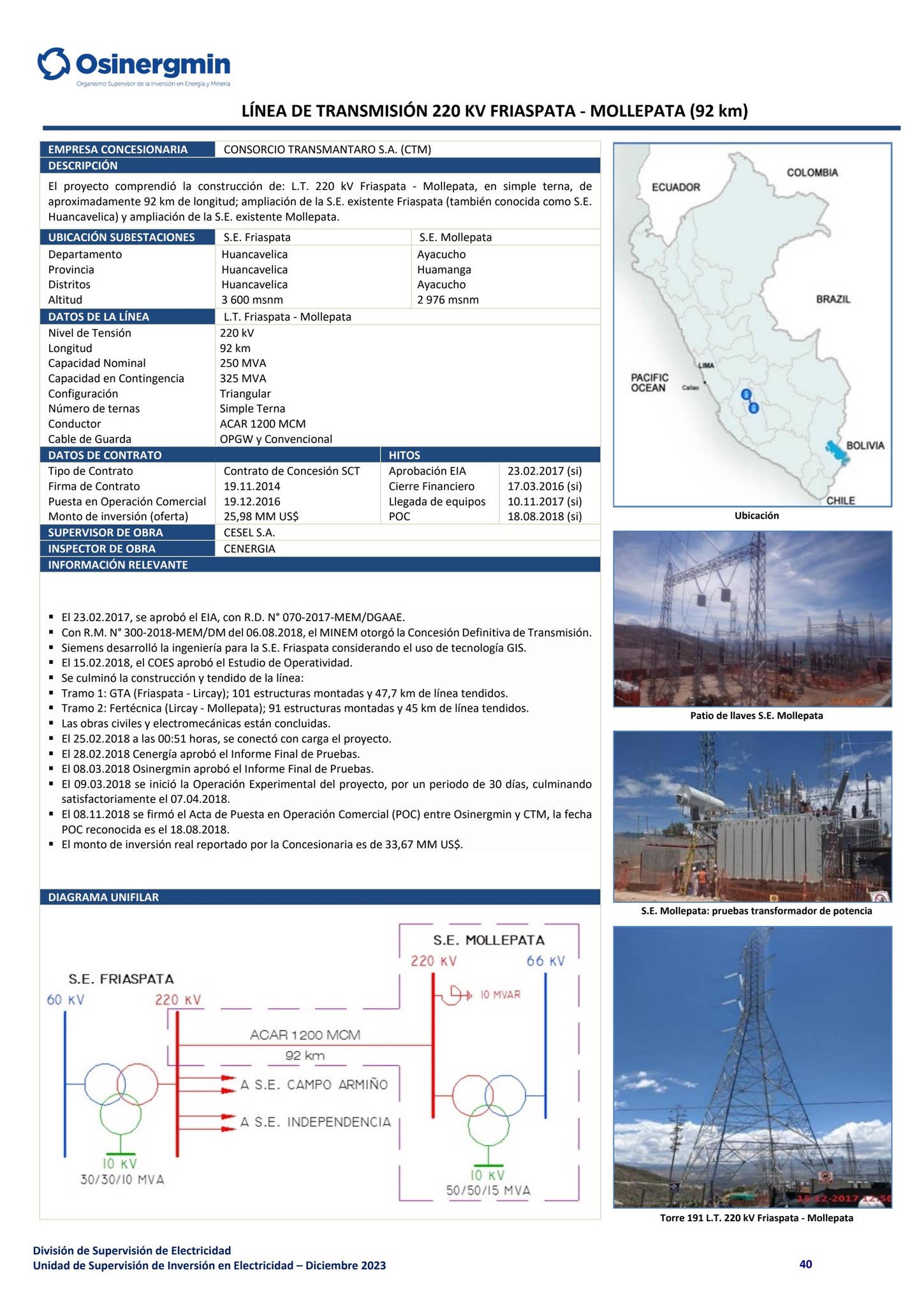 Compendio de Proyectos de Generación y Transmisión Eléctrica en ...