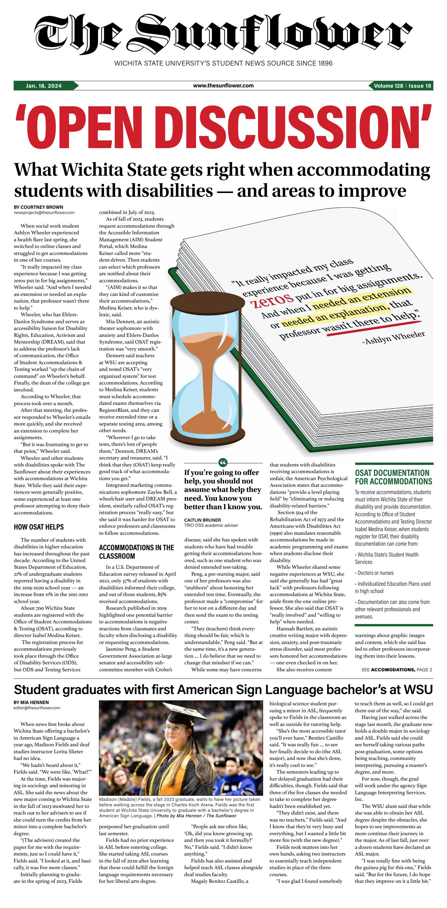 The Sunflower v. 128 i. 16 (January 18, 2024) by The Sunflower