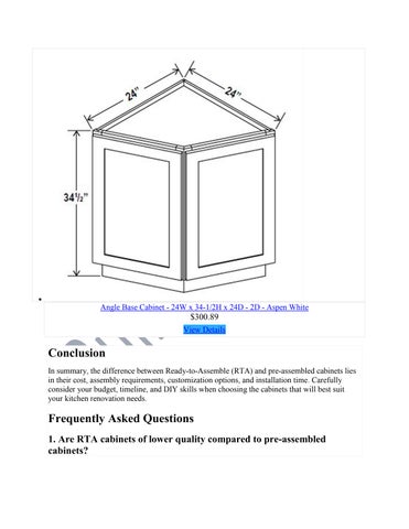 What is the difference between Ready-to-Assemble (RTA) and Assembled Cabinets? 第 11 页