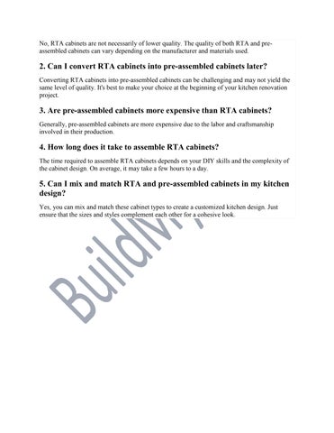 What is the difference between Ready-to-Assemble (RTA) and Assembled Cabinets? 第 12 页