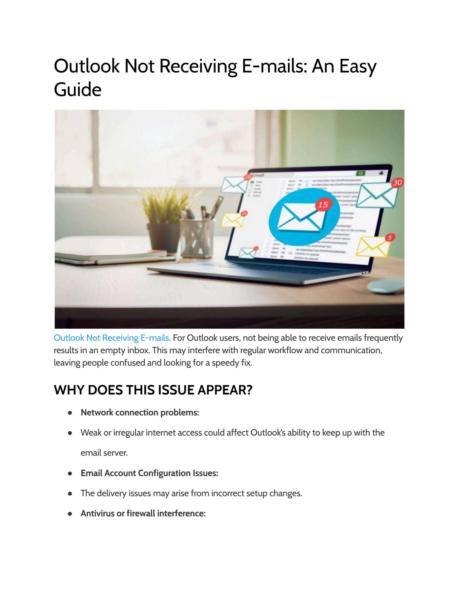 Not Getting Emails Outlook Not Receiving E-mails: An Easy Guide by Innovative Tech Genius ...