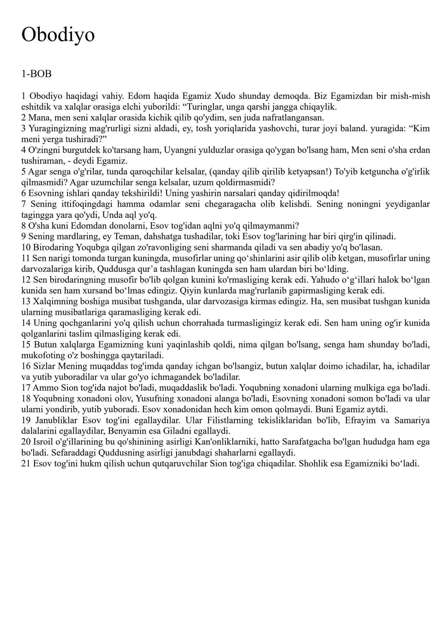 Uzbek Obadiah by Filipino Tracts and Literature Society Inc. Issuu
