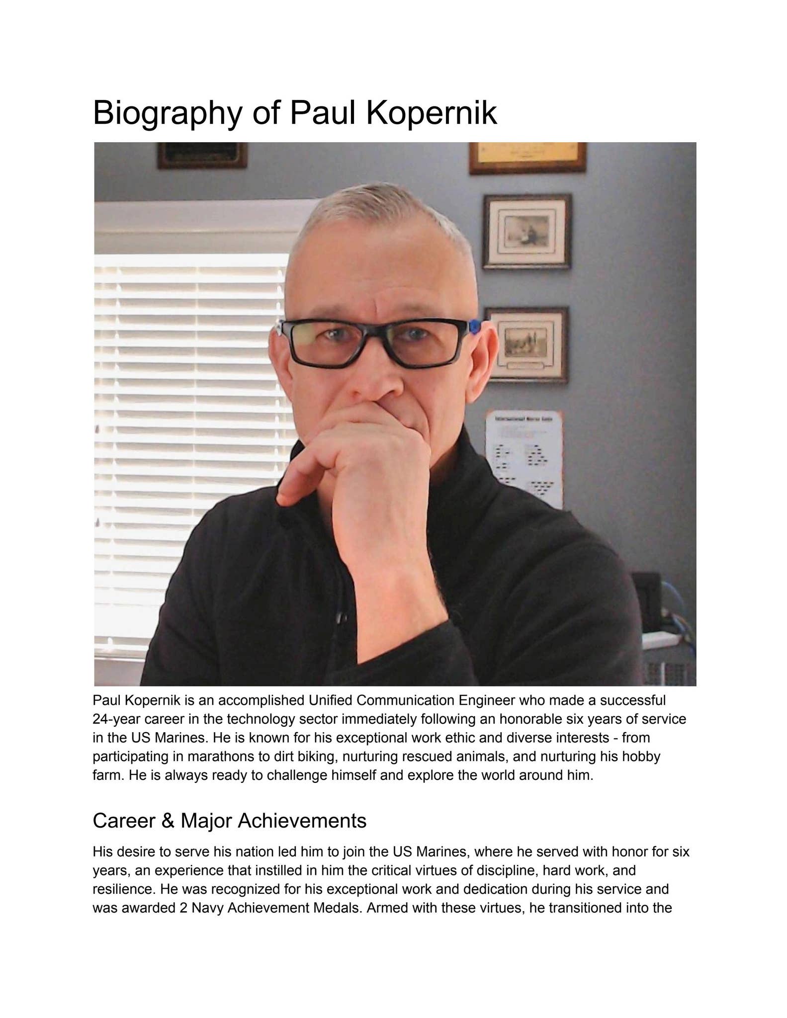 Biography of Paul Kopernik by Paul Kopernik - Issuu