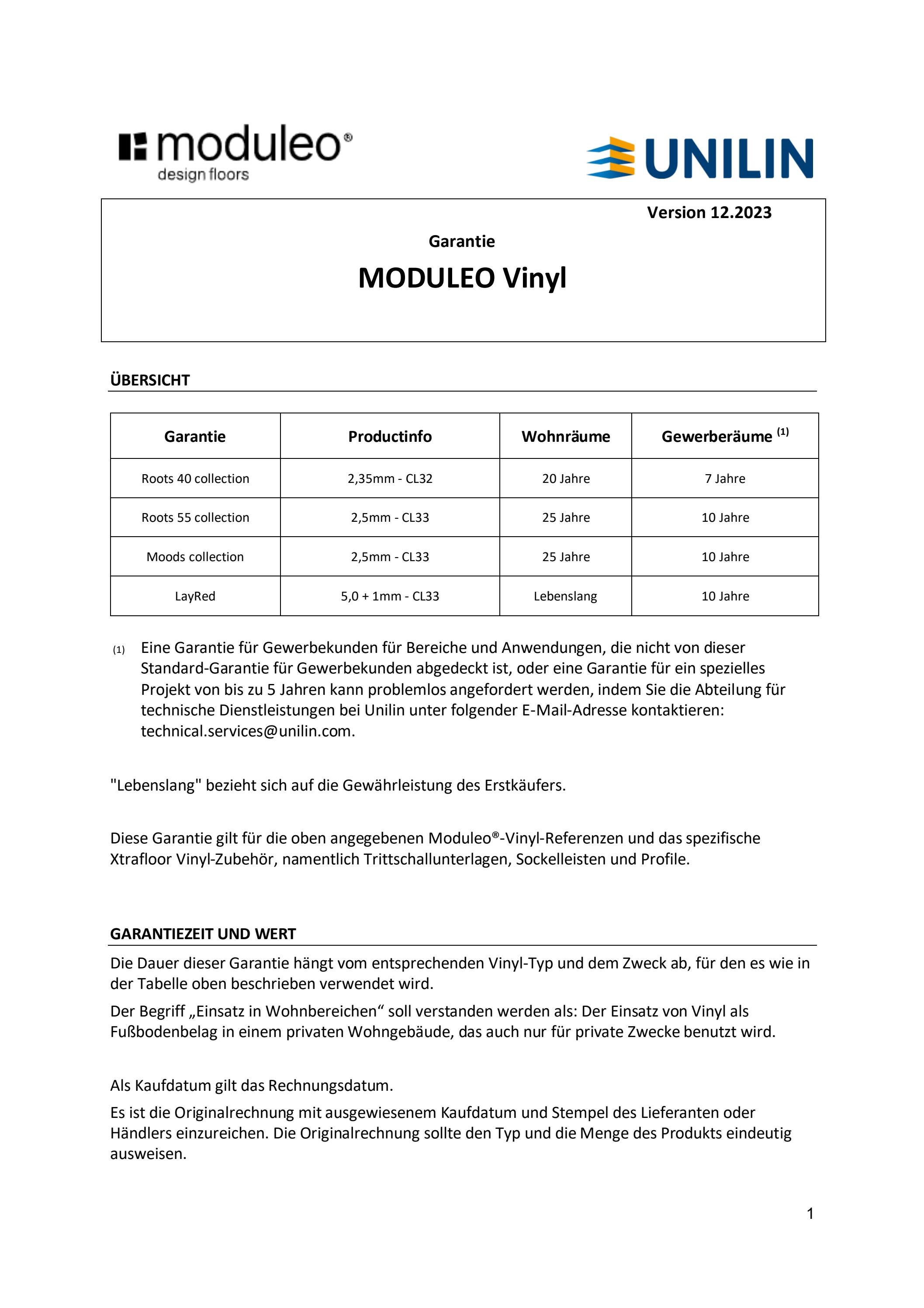 Moduleo warranty document Deutsch by IVC Group Issuu